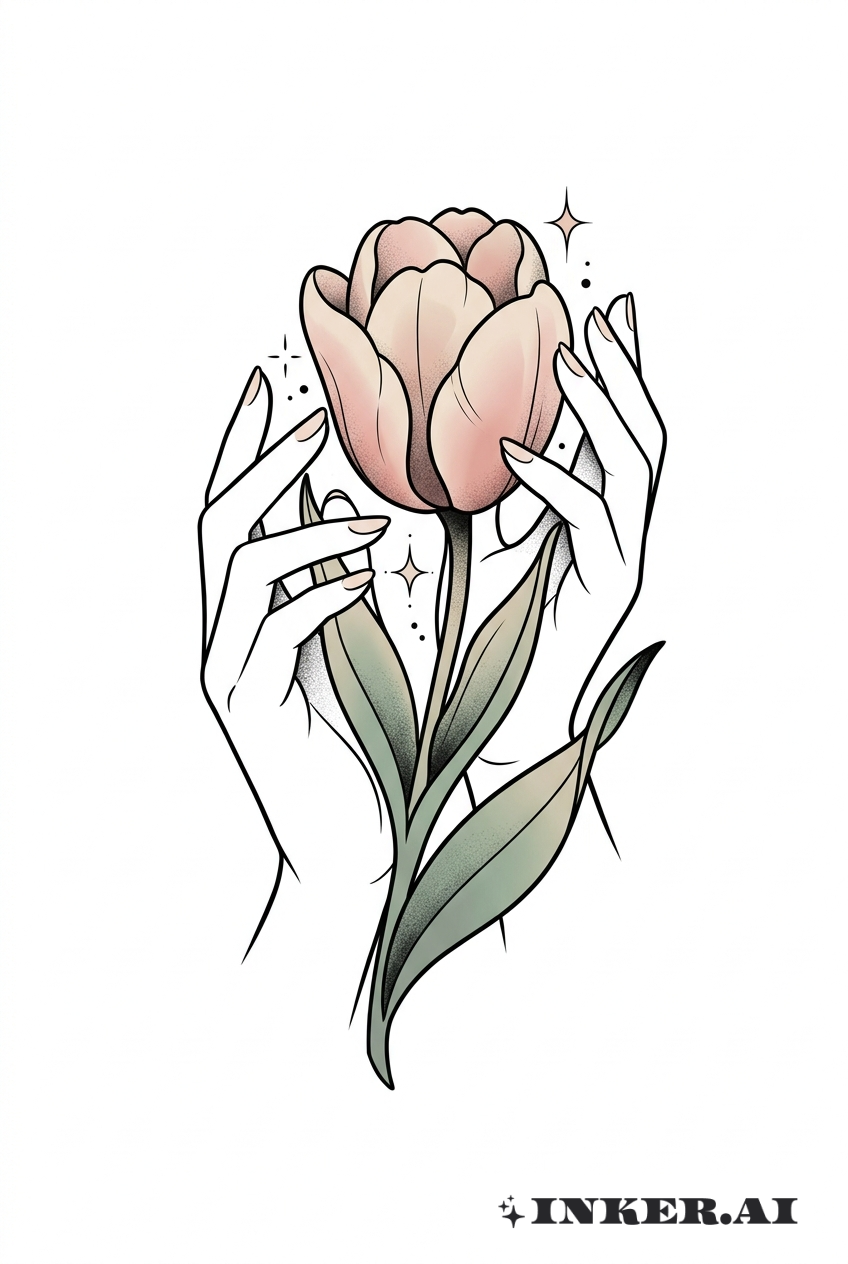 Embrasse de Tulipes Animées et Fleurissantes