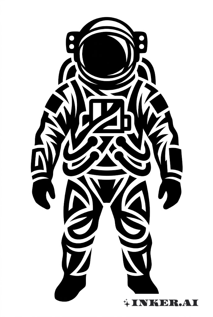Stammes-Astronauten-Silhouette