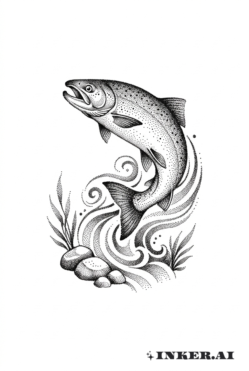 Cảnh Cá Hồi Nhảy Lên Dòng Nước