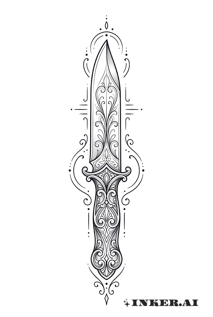 Couteau ornemental avec manche filigrané