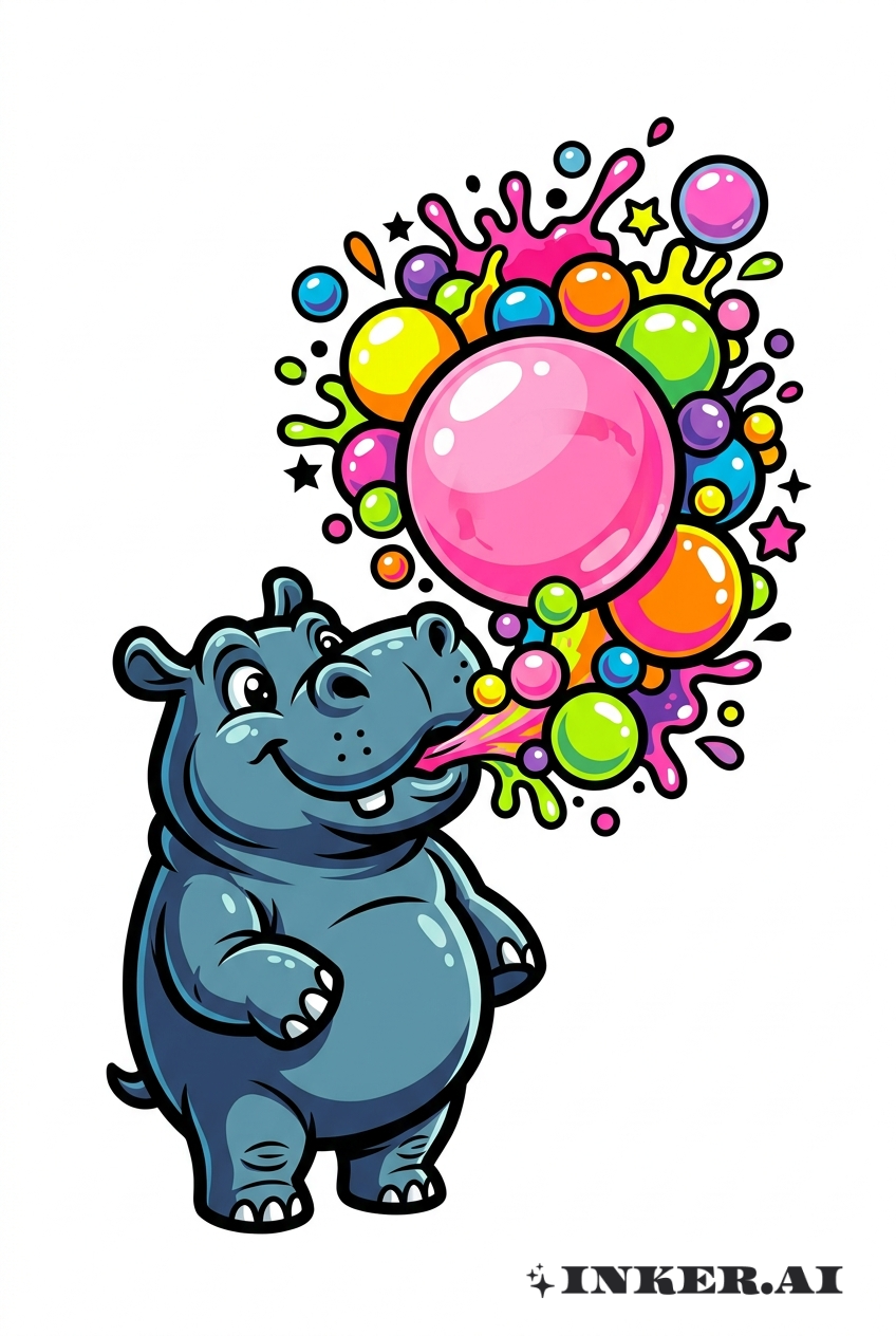 Neue Schule Nilpferd Kaugummi Spritzer