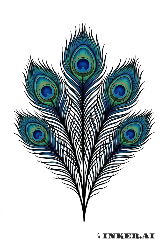 孔雀羽毛傳統紋樣扇