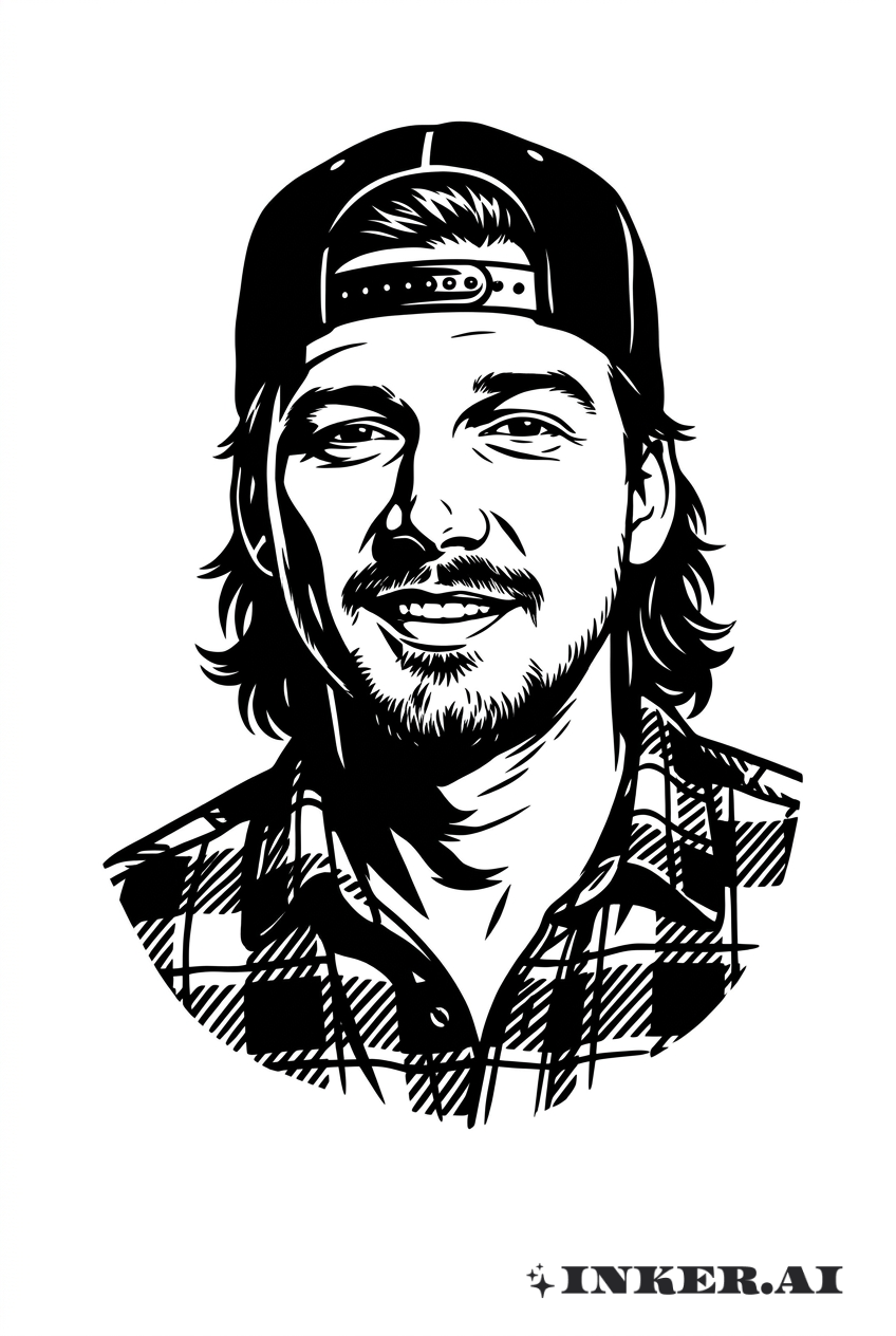 Chân Dung Morgan Wallen Blackwork