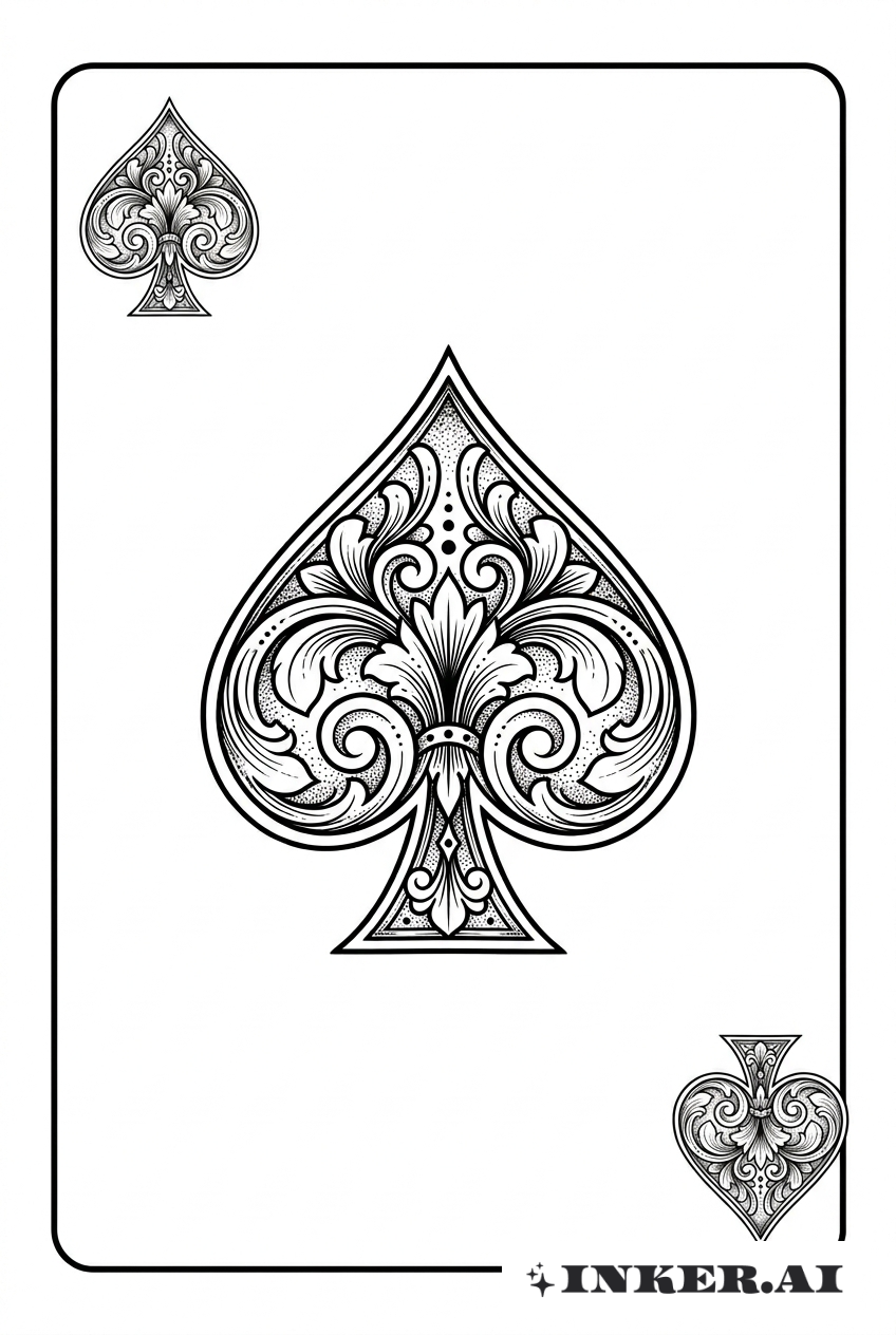 Cartes As de Pique Sketch