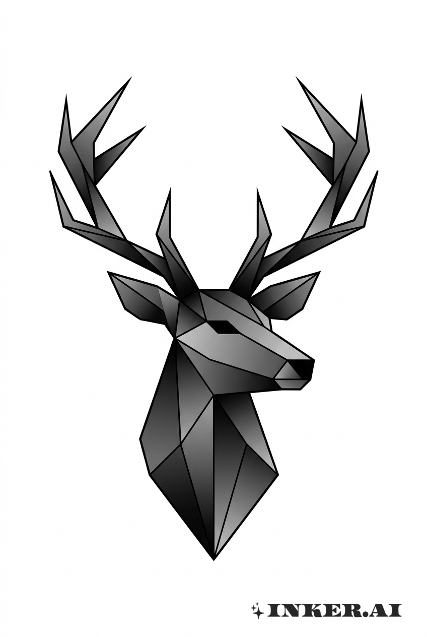 Geometric Buck Silhouette