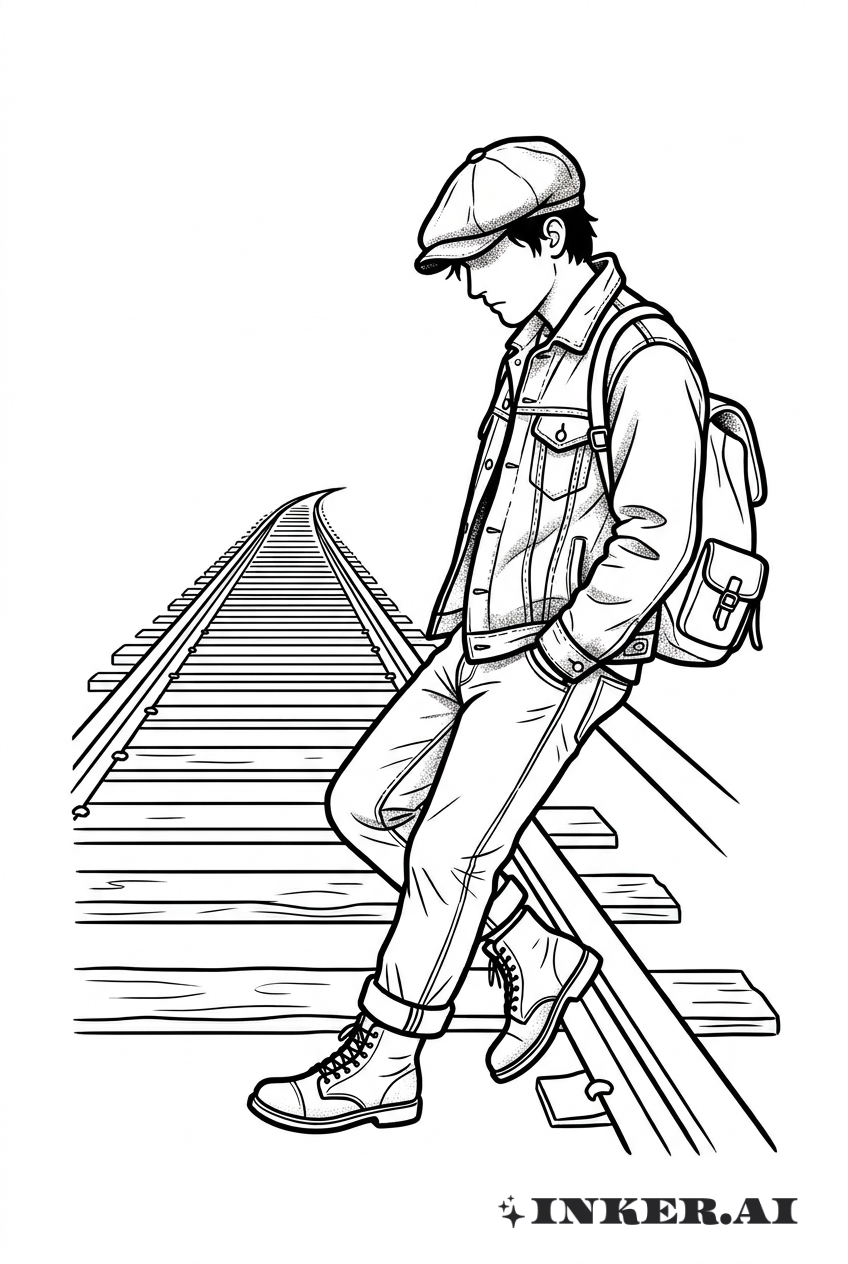 Vagabundo Descansando nos Trilhos do Trem