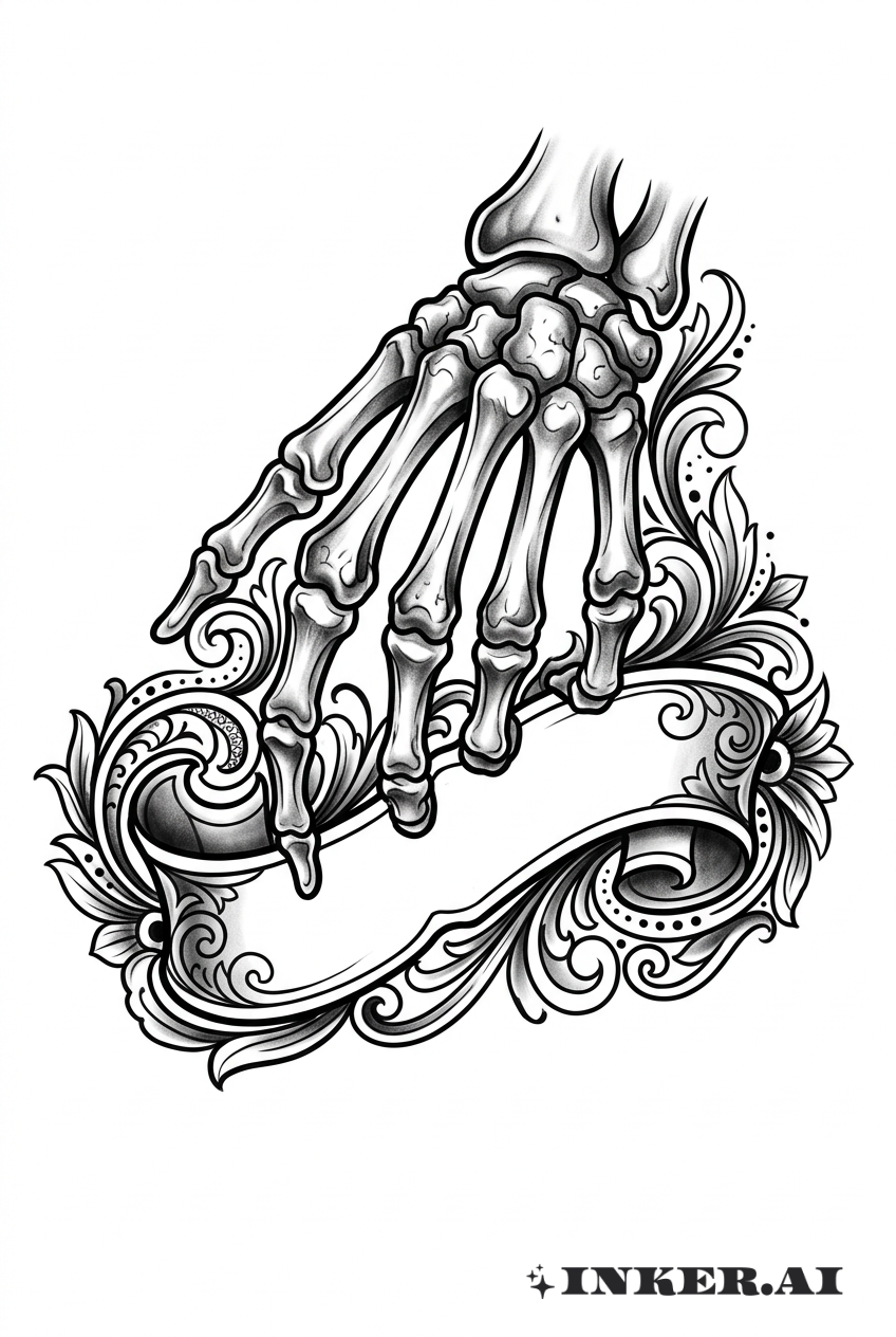 Chicano-Schädel-Hand-Skript