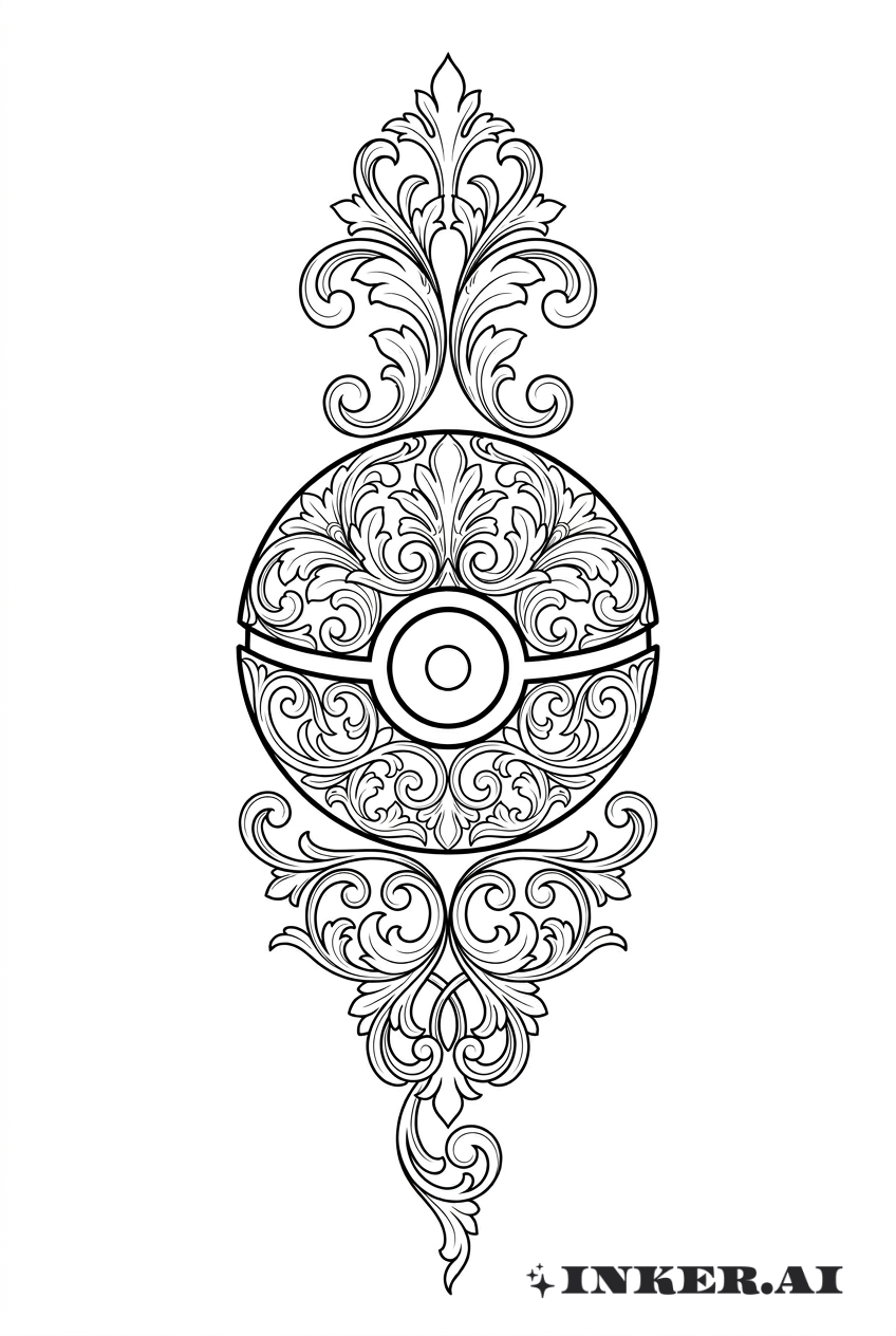 Pokéball Ornemental Style Baroque