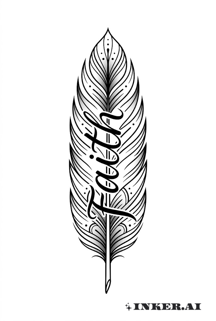 Lông Vũ Trang Trí Thủy Mặc Niềm Tin