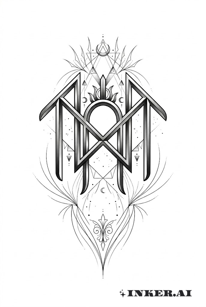 Symbole Mystique de Sleep Token en Dessin Linéaire