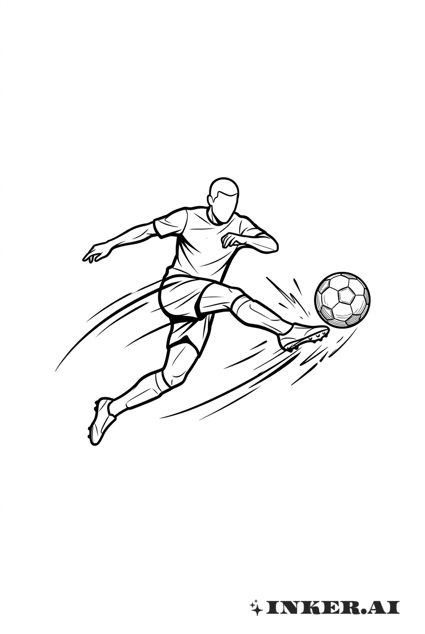足球素描中场动作