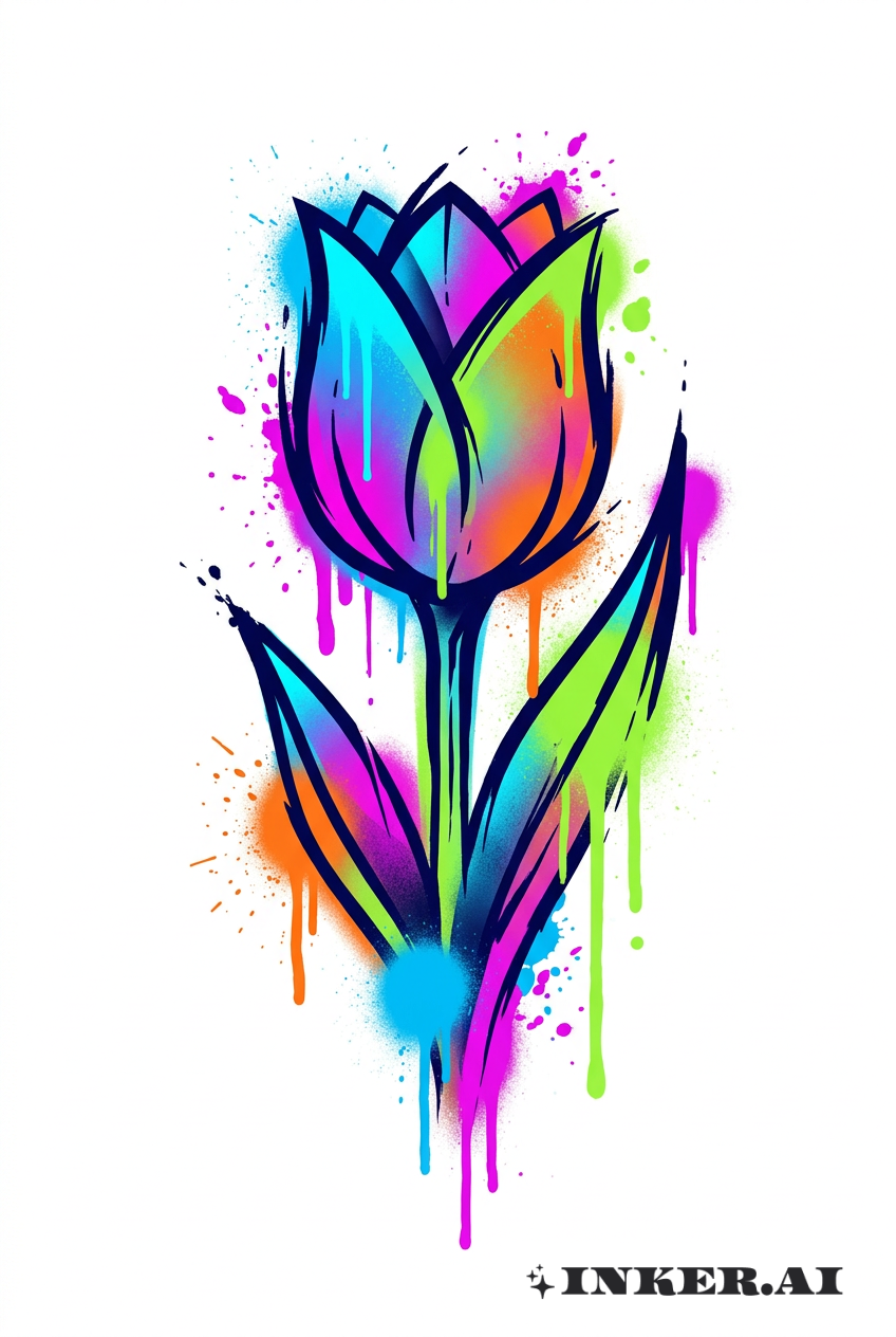 Tulipe Graffiti Abstraite