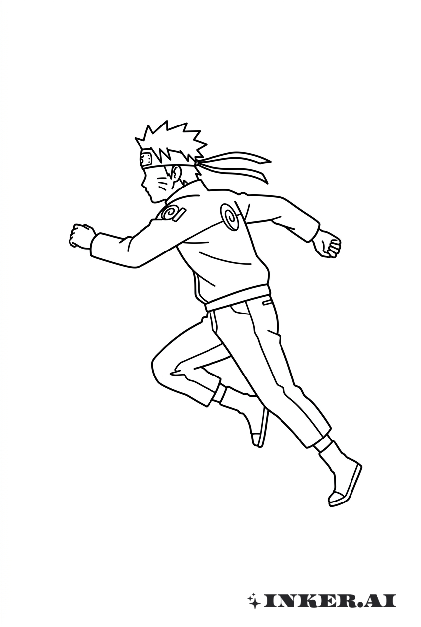 Silhueta minimalista de Naruto