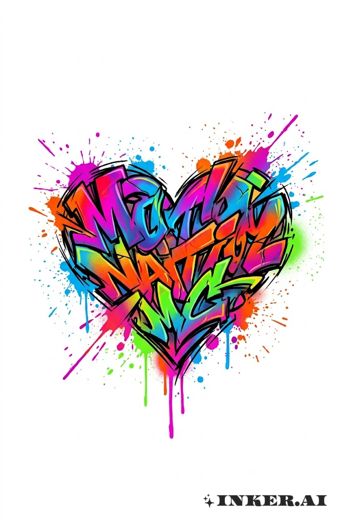 Blessed Graffiti Heart Explosion