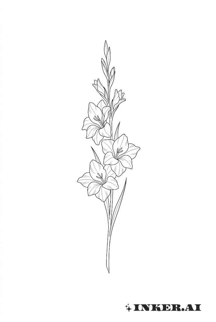 글라디올러스 라인워크 블룸