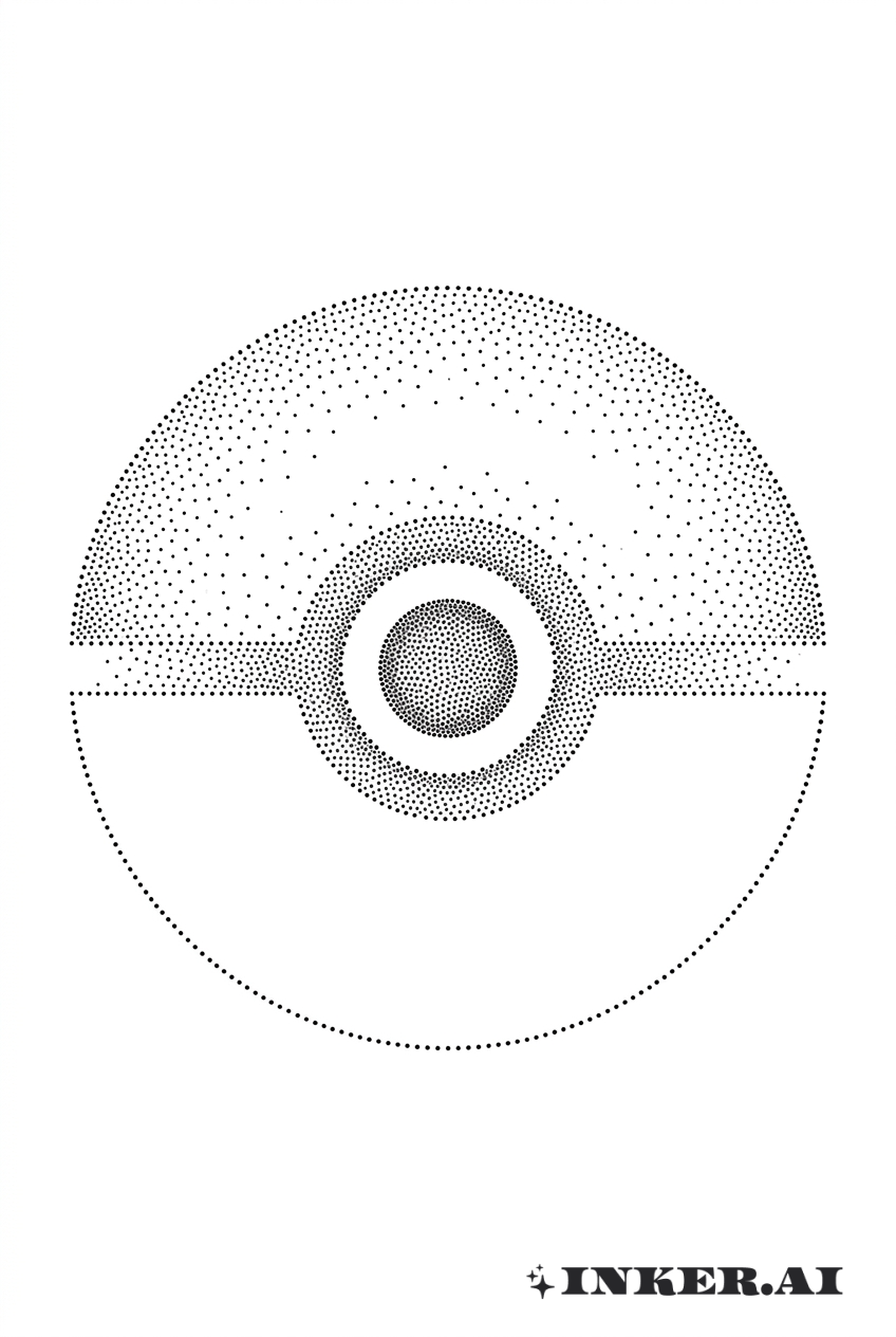 Dotwork Minimaliste Pokéball