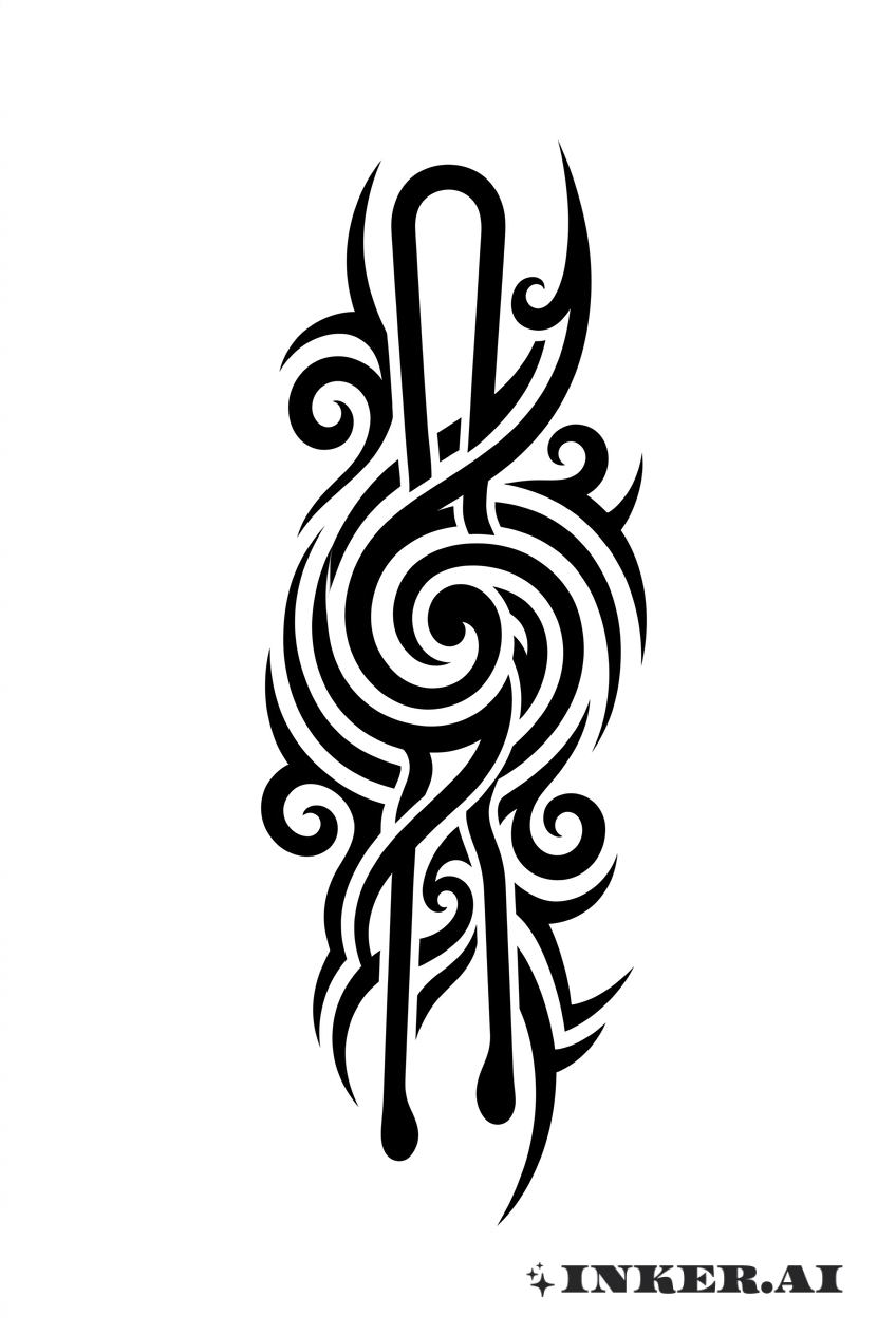 부비 핀 나선 부족 문신