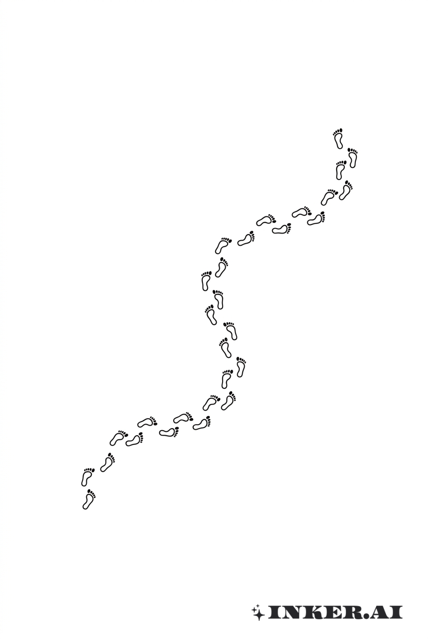 Pegadas Minimalistas de Vagabundo