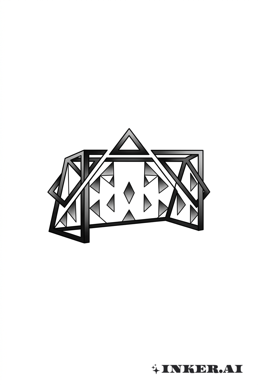 アンギュラーサッカーゴールシルエット