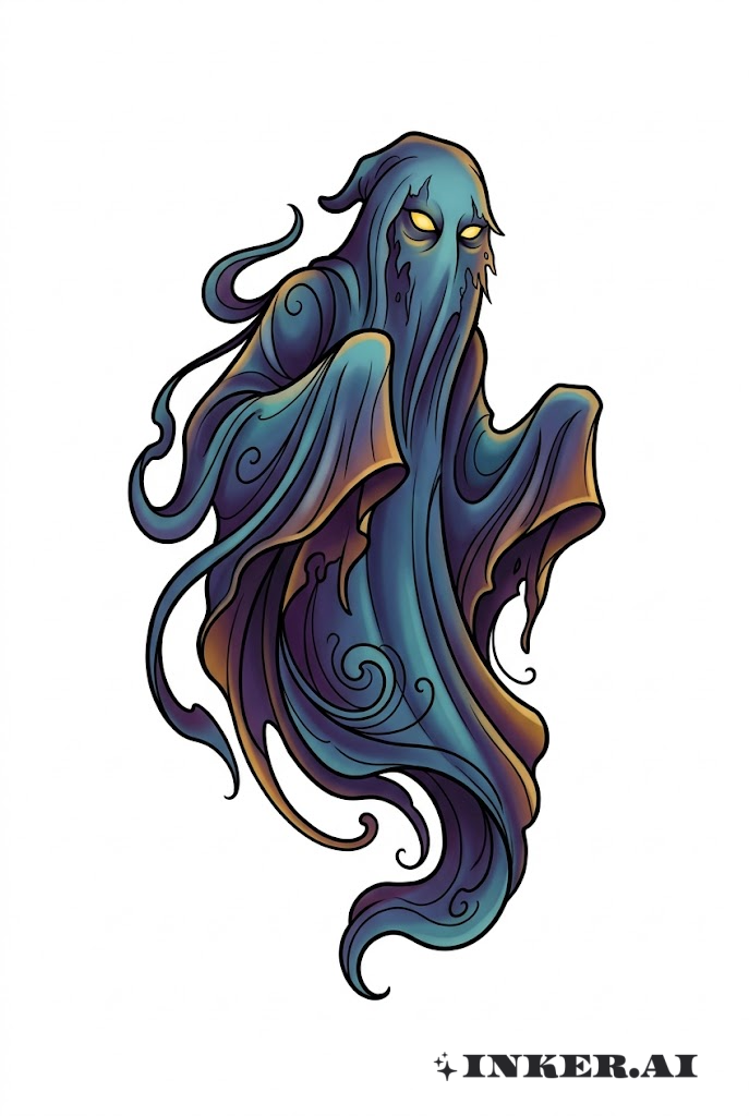 Neo-Traditional Ghostly Figure