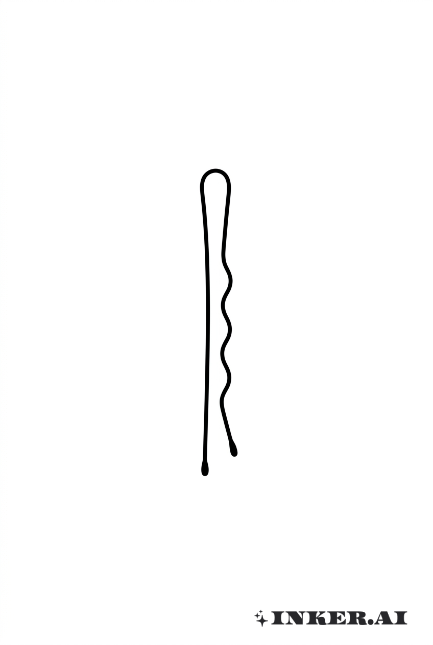 Minimalistische Haarnadel-Linienskizze