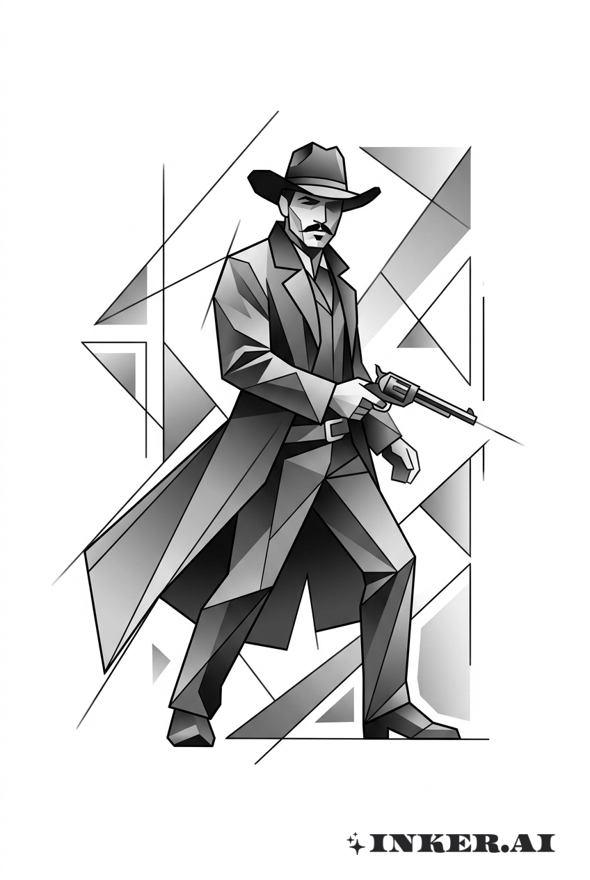 Doc Holliday Geometrische Duellszene