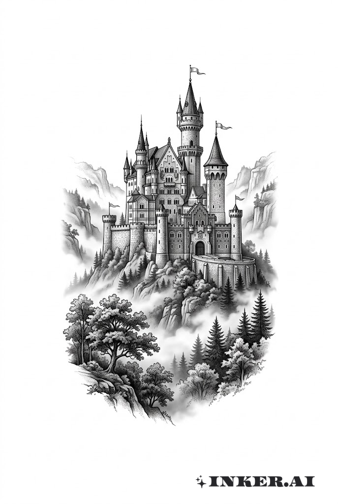 현실적인 왕국 성 언덕 위에