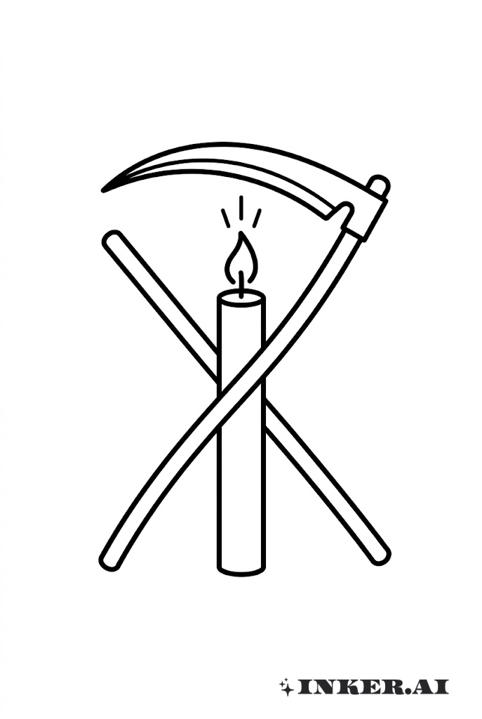 圣死简约蜡烛与镰刀