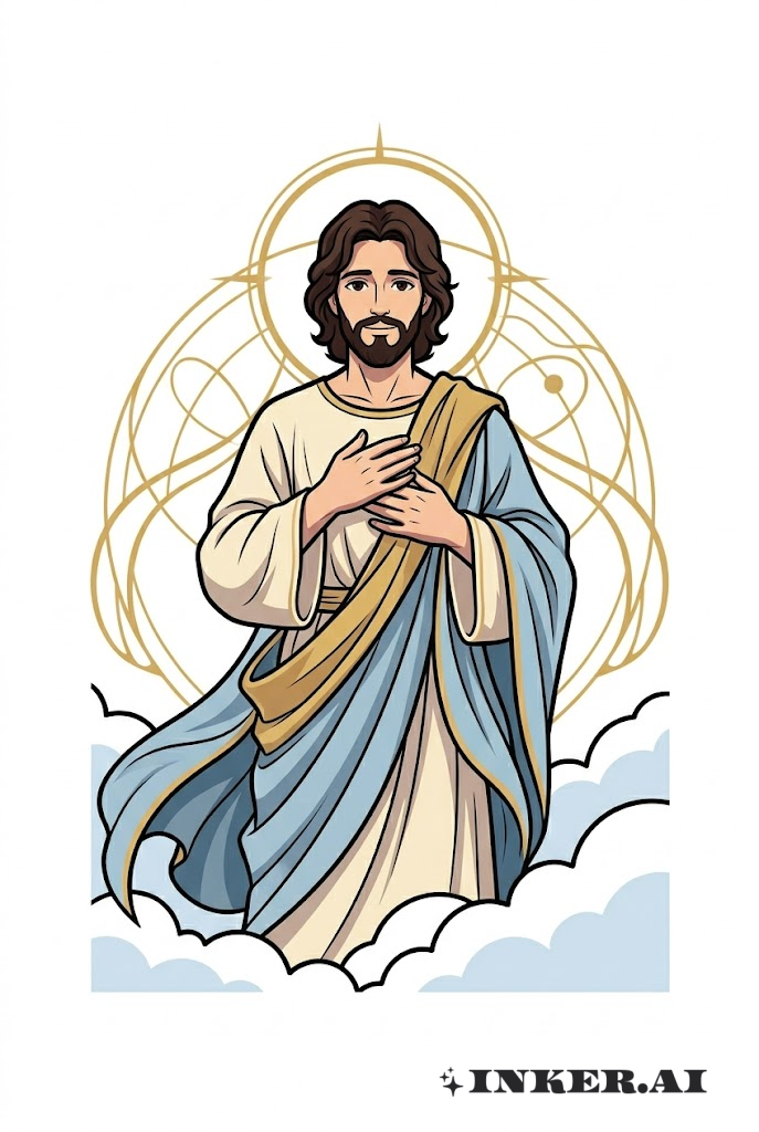 Anime Jesus with Divine Aura