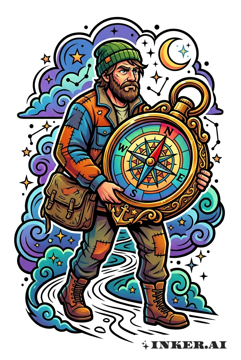 Vagabundo com Bússola Fantasiosa