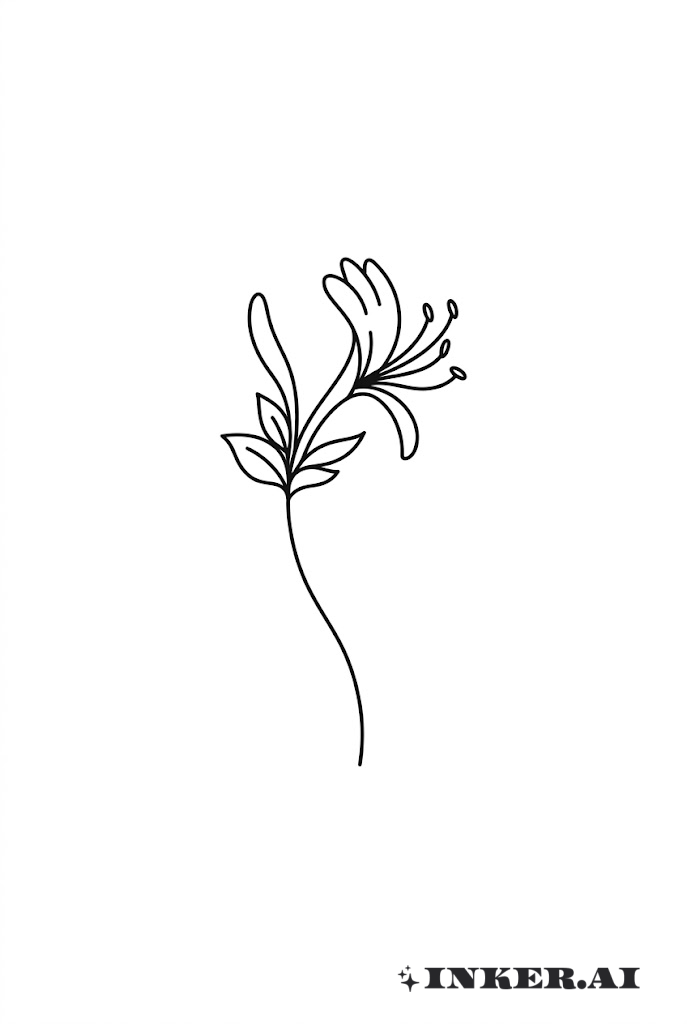 Single Honeysuckle Flower Minimal