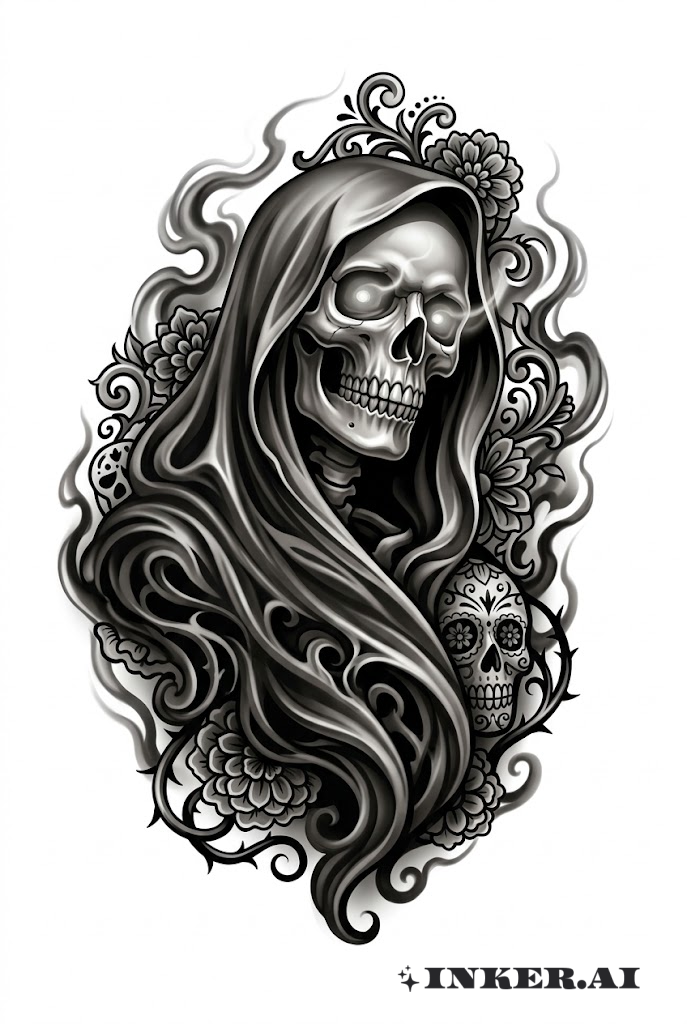 Santa Muerte 3D Voile des Ombres