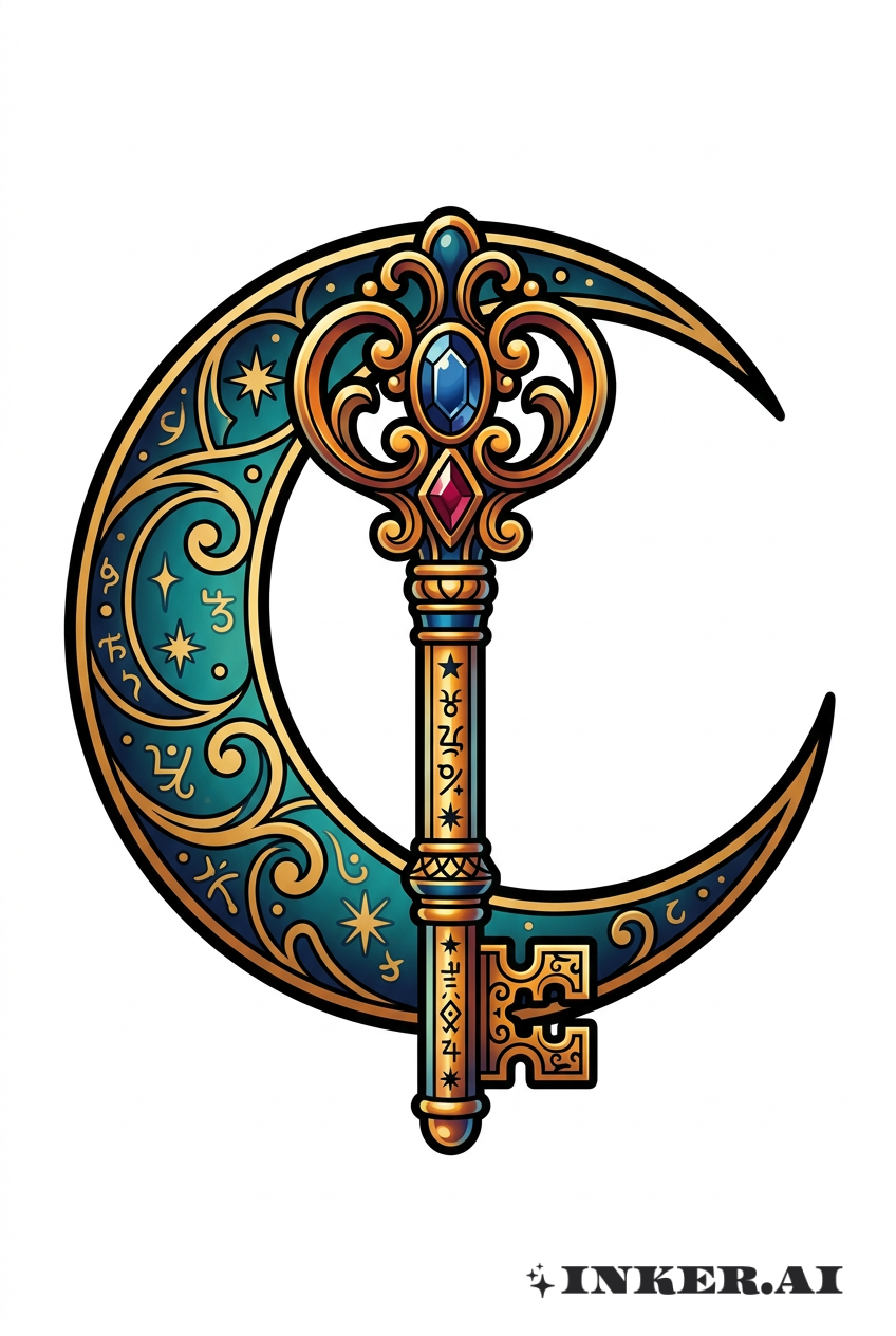 Arkane Schlüssel und Mond