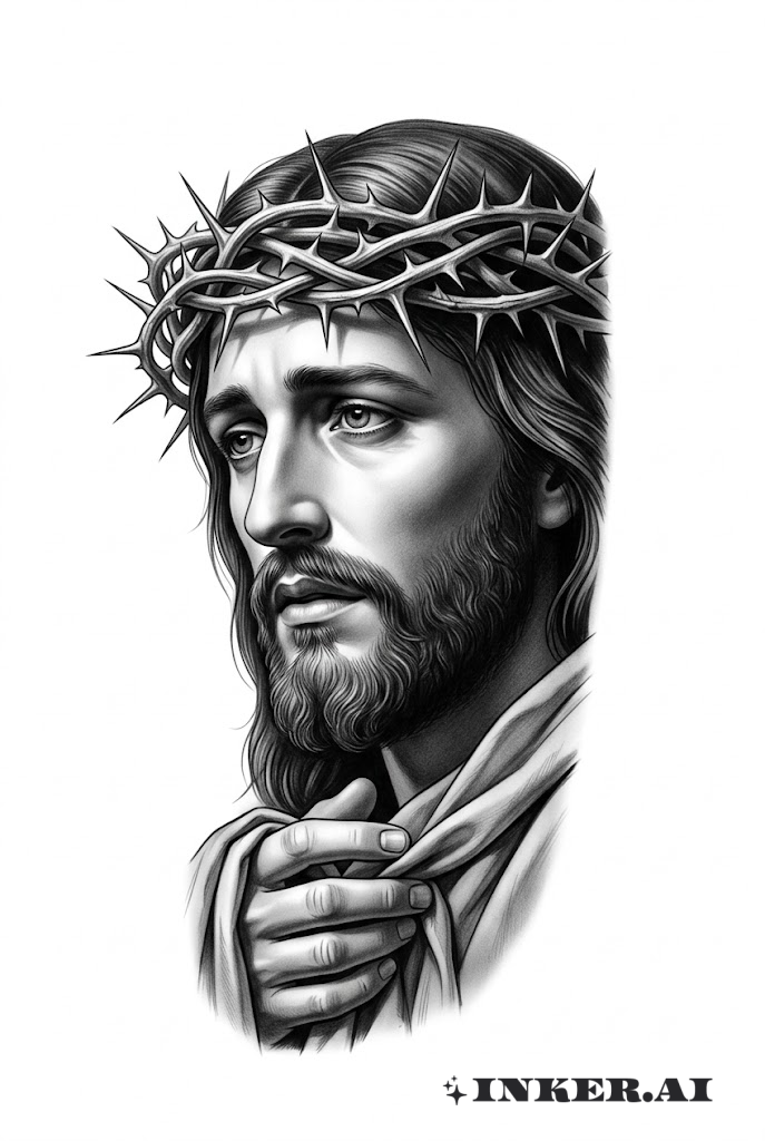 Realistischer Jesus mit Dornenkrone