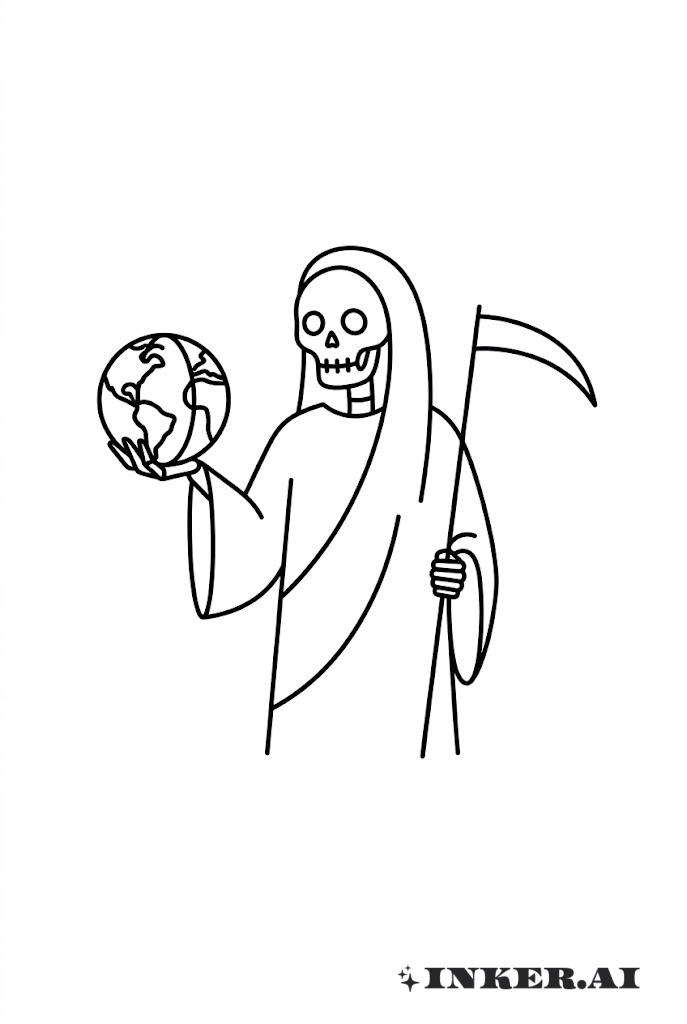 圣死简约风格手握地球