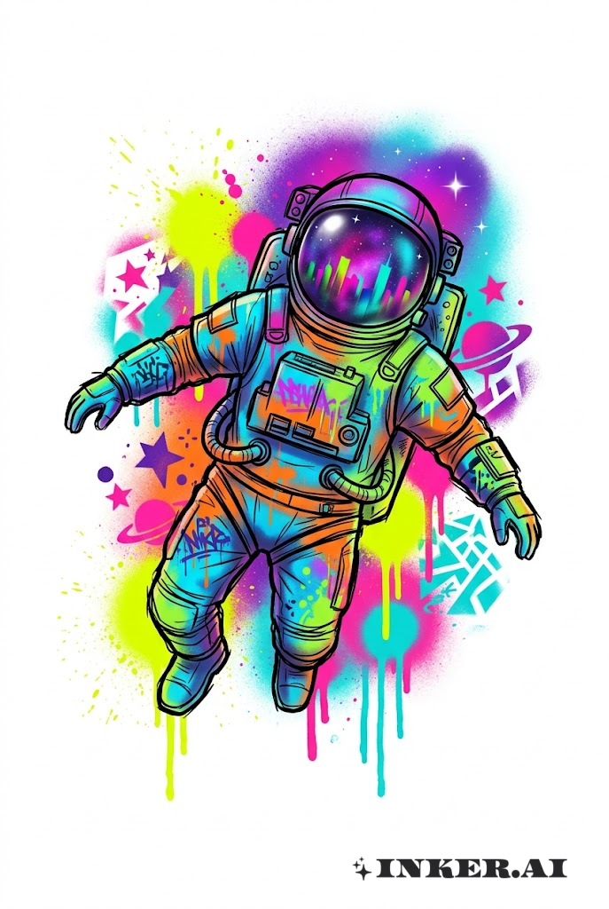 Graffiti Astronaut in Urban Space