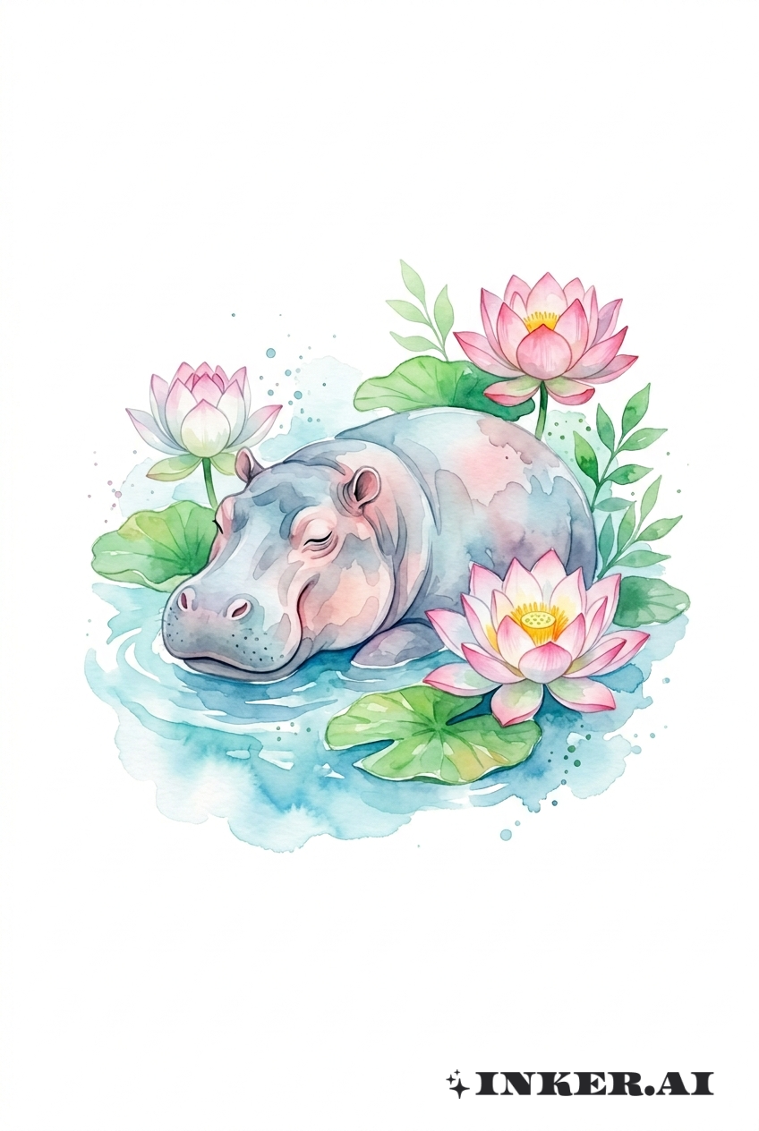 Hà Mã Màu Nước Sen Tĩnh Lặng