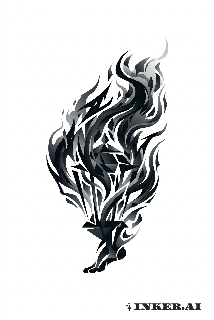 黑色灯笼抽象火焰