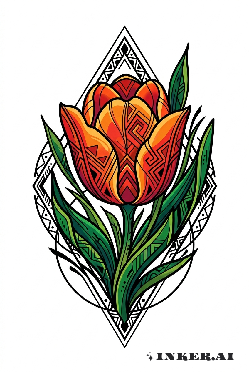 Éclosion de Tulipe Géométrique