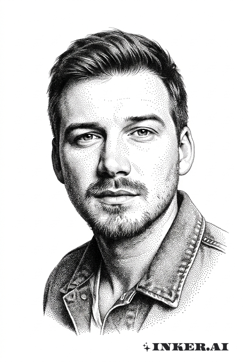 Chân Dung Dotwork Morgan Wallen