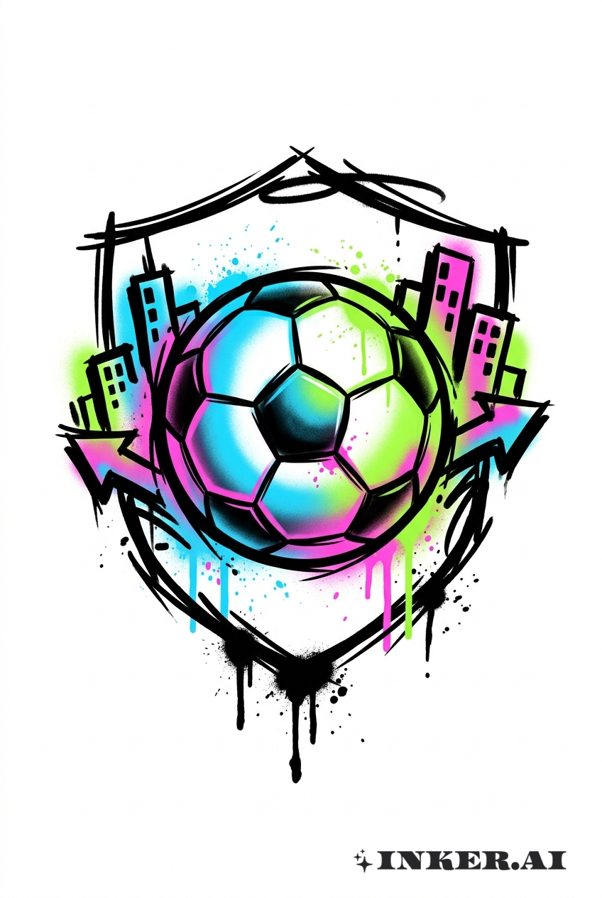 城市塗鴉足球徽章