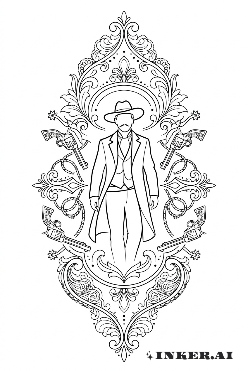 Ornamentales Doc Holliday Duell-Pose