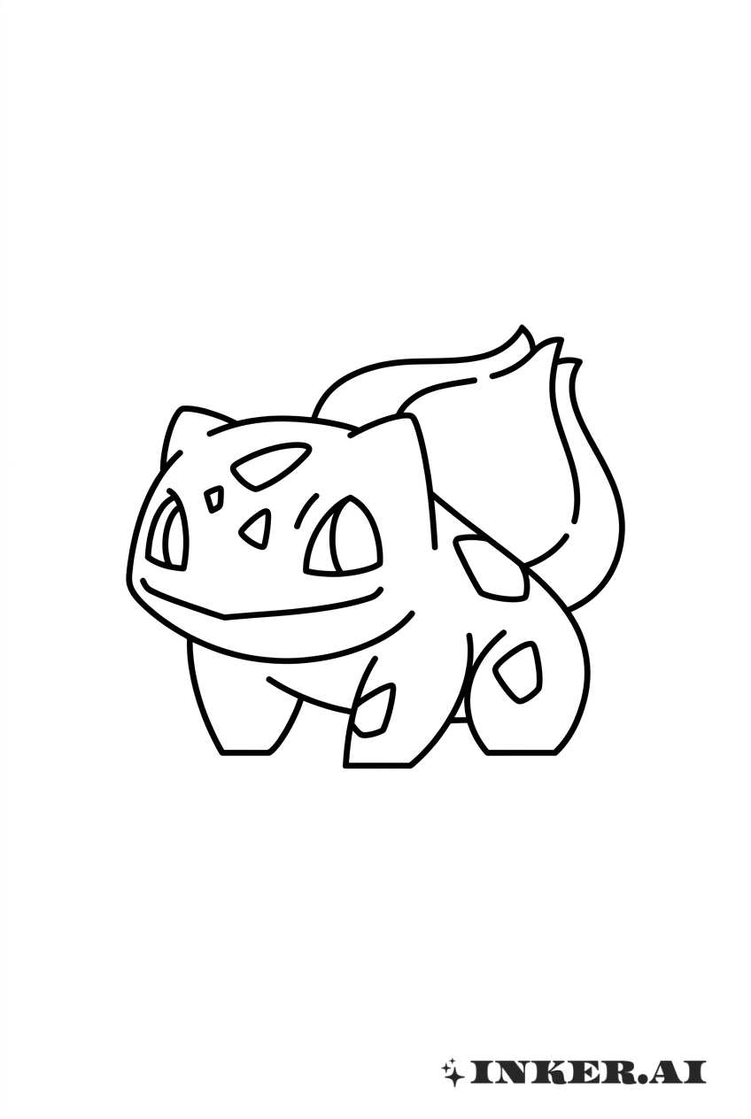 Bulbasaur Hình Học với Nụ