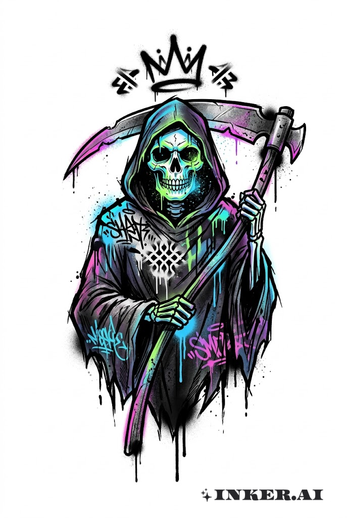 Santa Muerte Graffiti Urban Reaper