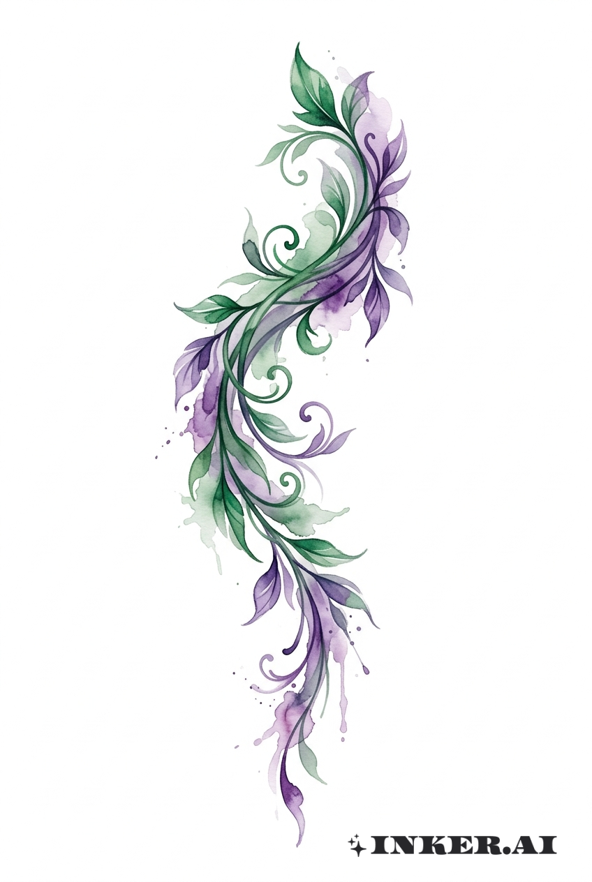 Twisting Vine Watercolor Cascade
