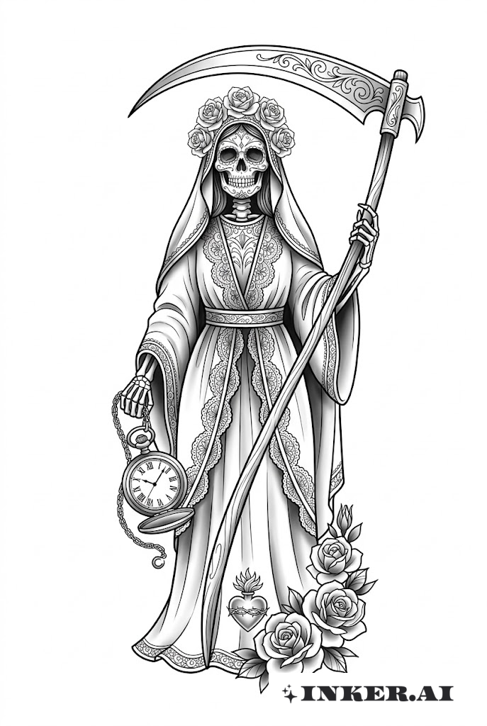 Santa Muerte Élégance Chicano