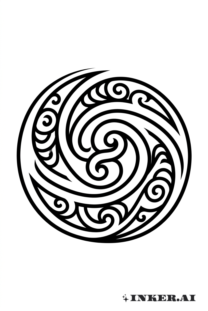 Tatouage Maori Spiral Minimaliste