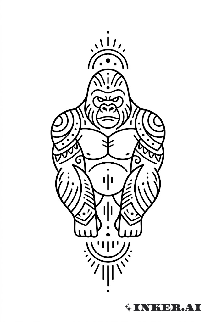 Ornamentaler Tribal-Gorilla