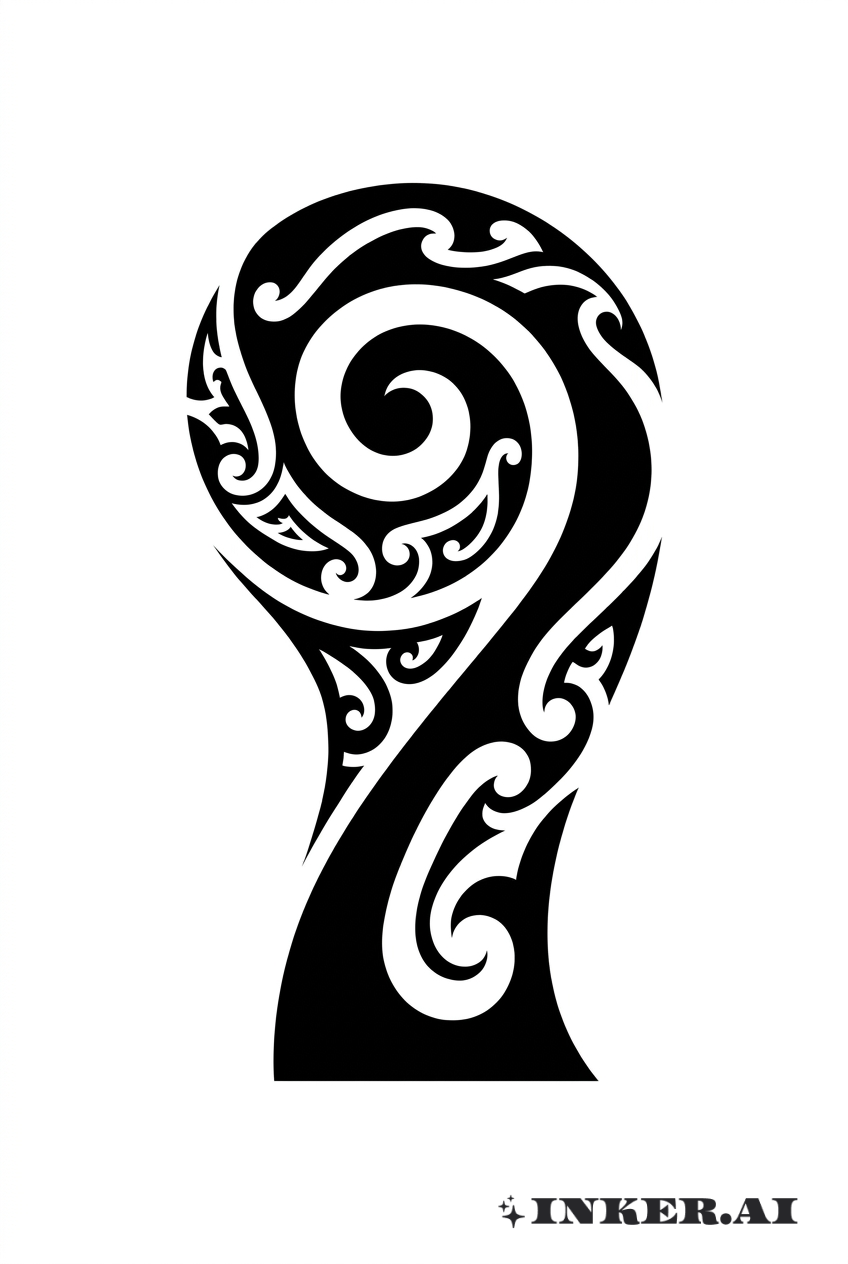 Spirale Koru en Blackwork Maori