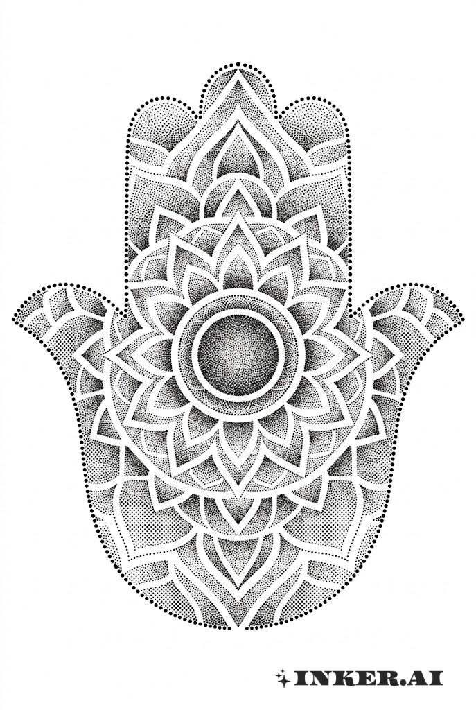 Mandala de Palma en Dotwork